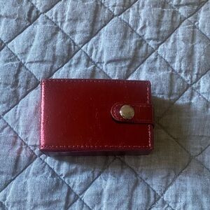 Elegant Red Leather portable case , good for jewelry during travel